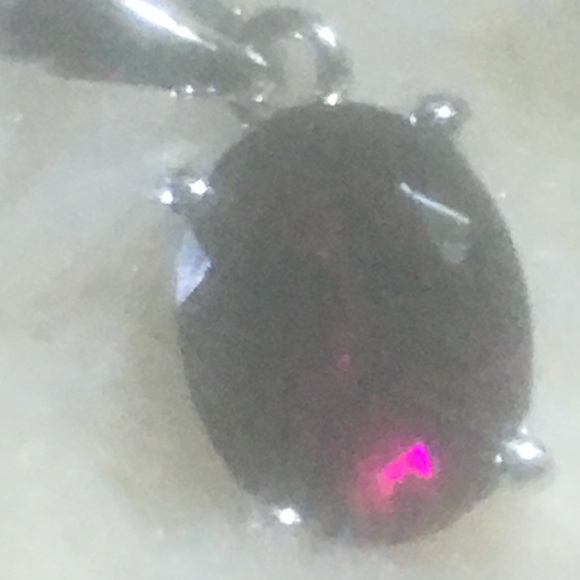SOLD SOLD Rhodeolite Garnet inWhite Gold Pendant - Picture 4 of 5